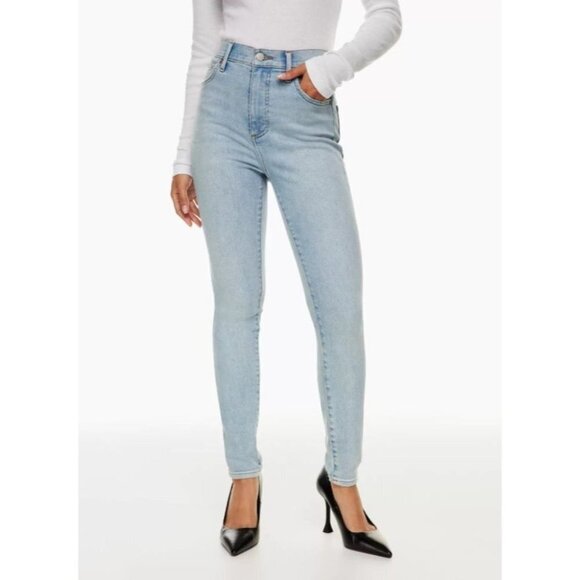 Denim Forum Indigo The Lola High Rise Skinny  High-waisted skinny jeans 27x28 - Picture 1 of 16
